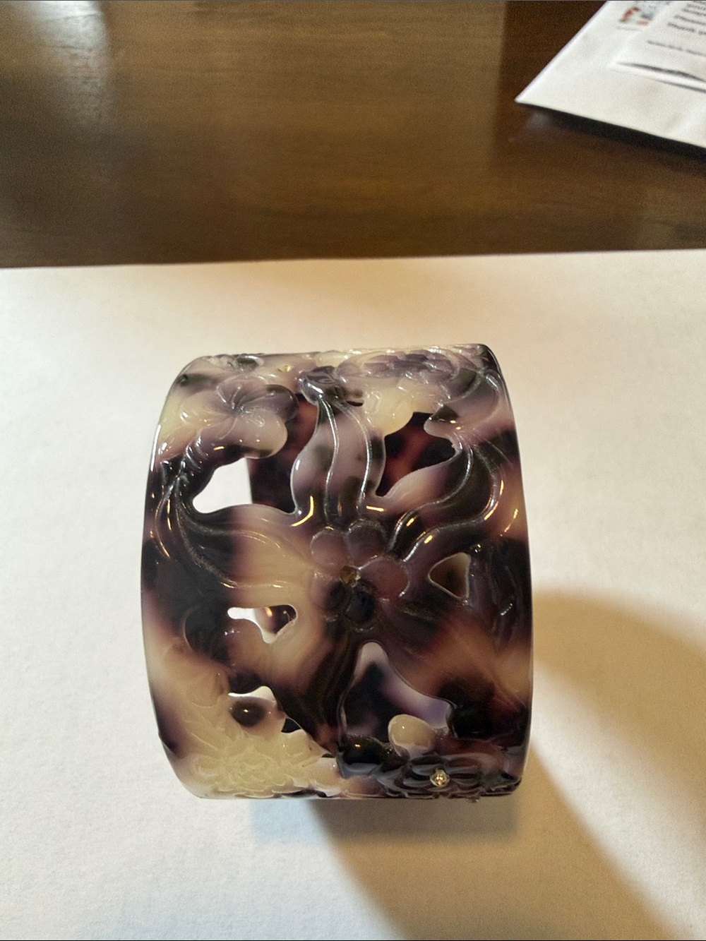 Floral Resin Cuff Bracelet